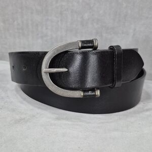 Eddie Bauer belt men's large 36 black leather made in Italy Renaissance Viking